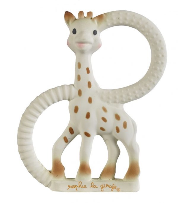 Anneau de dentition souple sophie la girafe sur fond blanc pour le petit je ne sais quoi