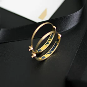 Boucles d’oreilles or et soie